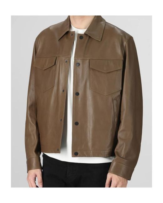 Emporio Armani Green Press-Stud-Fastening Jacket for men
