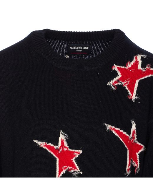 Zadig & Voltaire Black Stars Crewneck Jumper