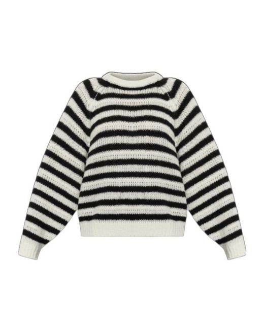 Lisa Yang Black Reni Striped Knitted Sweater