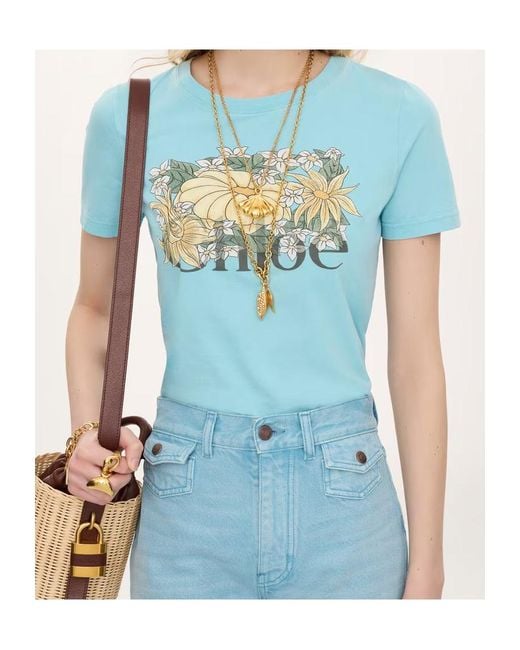 Chloé Blue Baby Fit Logo T-Shirt