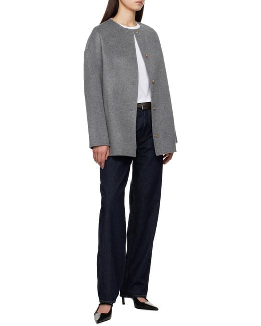 Loulou de Saison Gray Dunne Single-Breasted Coat