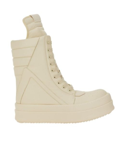 Rick Owens Natural Megageobasket Lace-Up Boots for men