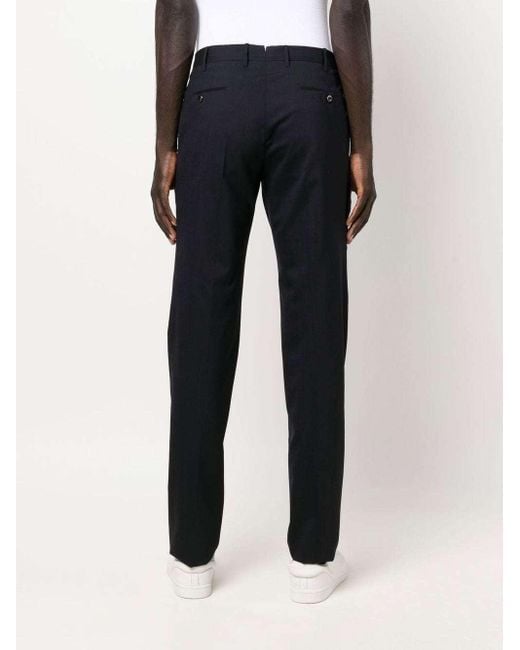 Pt Pantaloni Black Tailored-Cut Tapered Trousers for men