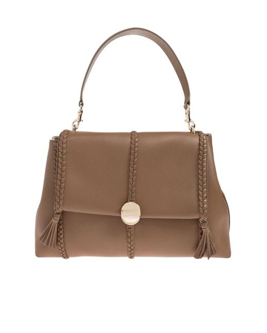 Chloé Brown Large Penelope Leather Shoulder Bag