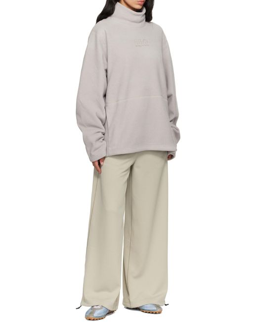 MM6 MAISON MARGIELA X SALOMON Gray Drawstring Fleece Long-Sleeved T-Shirt