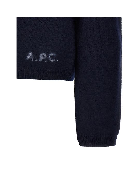 A.P.C. Blue Mila Button-Up Knitted Cardigan