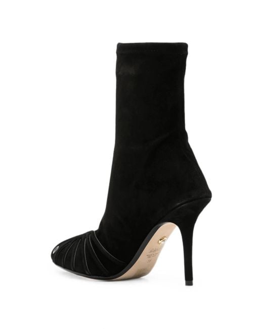 ALEVI Black Round-Toe High-Heeled Ankle Boots