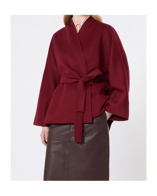 Max Mara Red Studio Mstforte Belted Coat