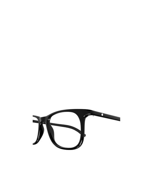 Montblanc White Eyewear Square-Frame Logo-Engraved Glasses for men