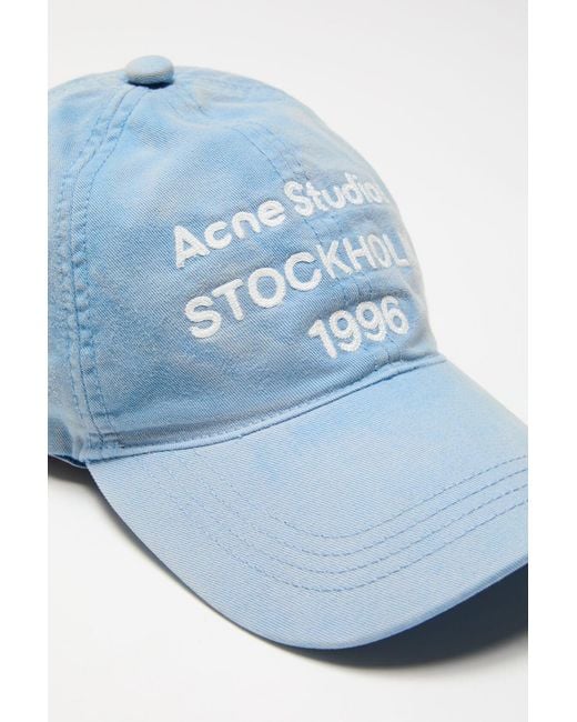 Acne Blue Embroidered-Logo Cap for men