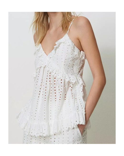 Twinset White Broderie Anglaise Top