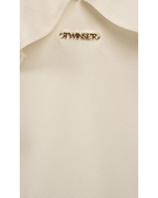 Twinset Natural Ruffle Detail Tank Top