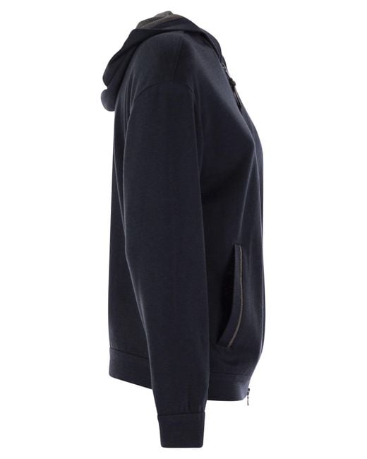 Brunello Cucinelli Black Zip-Up Hoodie
