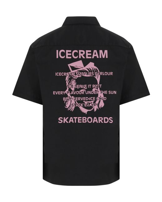 ICECREAM Black Zip Pocket Polo Shirt for men