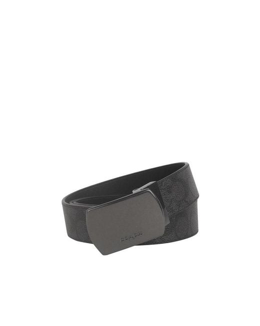 COACH Gray Buckle Belt for men