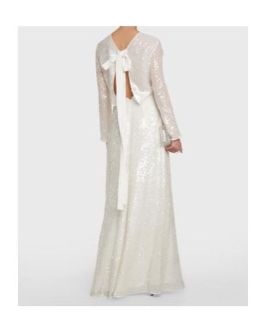 Erdem White Yoanna Sequined Gown