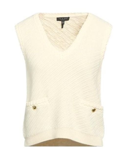 Rag & Bone Natural Sleeveless Knitted Waistcoat