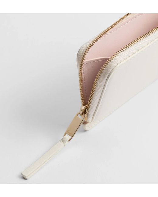 Dior White Iviera Cosmos Zipped Card Holder