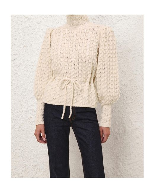 Zimmermann Natural Long-Sleeved Sweater