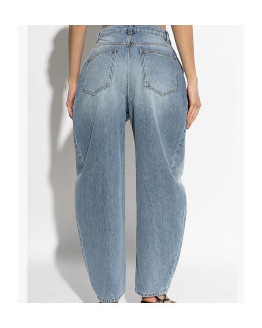 Rohe Blue Button Detailed Straight Leg Jeans