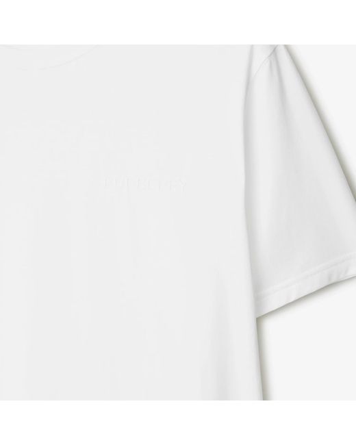 Burberry White Cotton T-Shirt for men