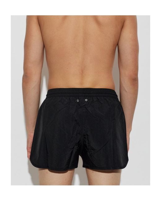Balmain Black Drawstring Swim Trunks for men