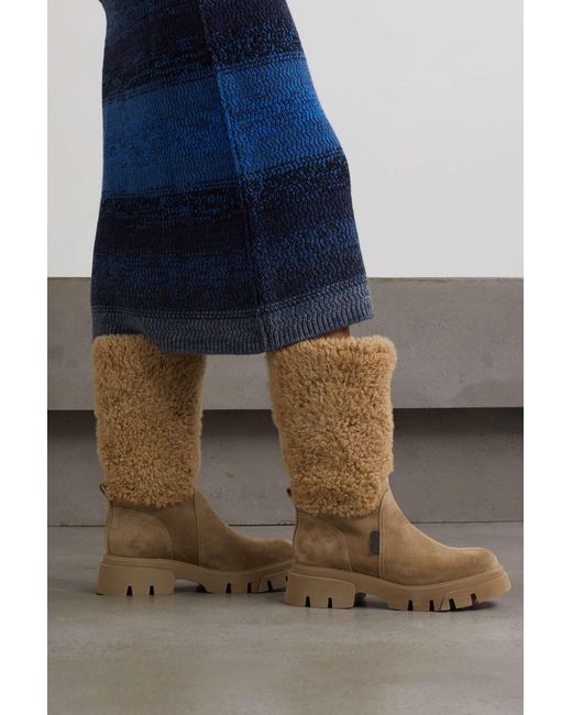 Brunello Cucinelli Natural Round-Head Short Boots