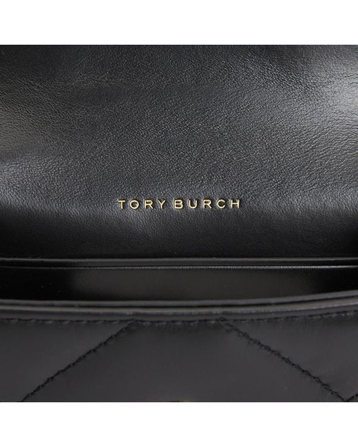 Tory Burch Black Quilted Flap Card Case Wallet
