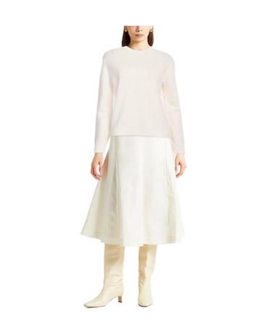 Max Mara White Minimal Solid Cashmere Sweater