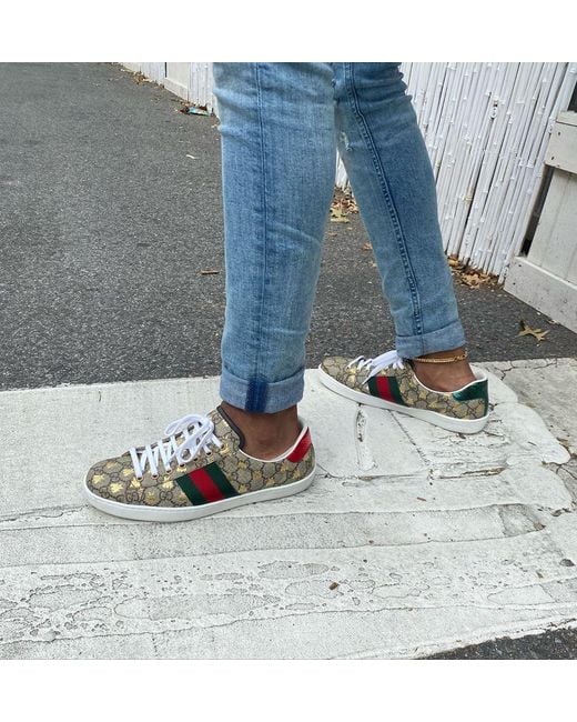 Gucci Green Ace Gg Supreme Bees Sneaker for men