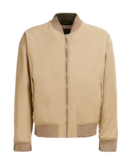 Marni Natural Contrast Back Twill Bomber Jacket for men