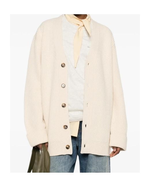 A.P.C. Natural Buttoned V-Neck Cardigan for men