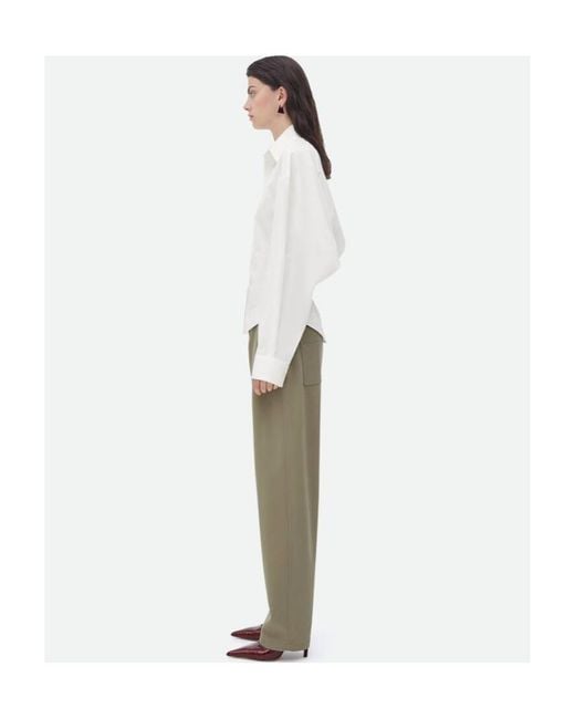 Bottega Veneta White Puff-Sleeved Buttoned Shirt
