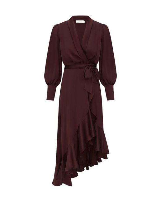 Zimmermann Red Wrap Midi Dress