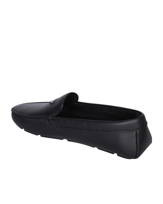 Prada Black Round Head Loafer Shoes for men