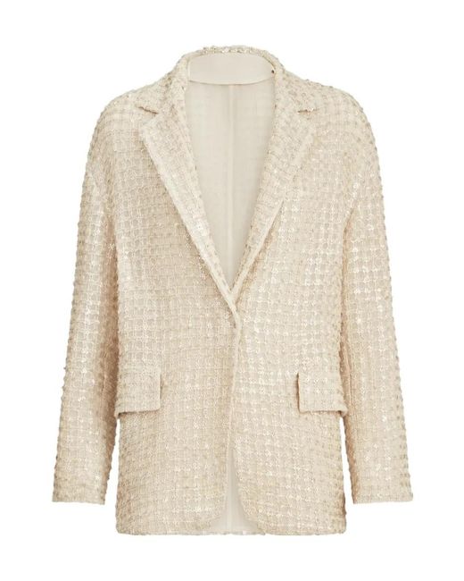 Brunello Cucinelli Natural Dazzling Net Embroidery Blazer