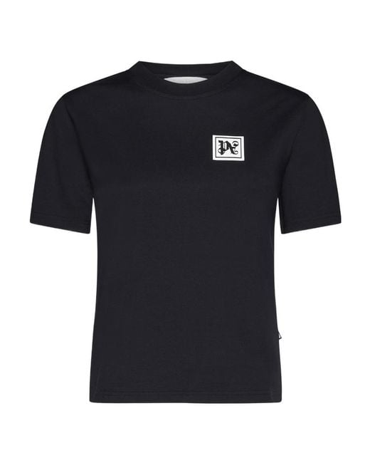 Palm Angels Black Logo Patch Crewneck T-Shirt