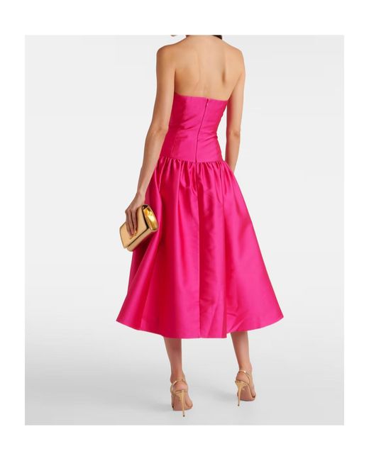 Roland Mouret Pink Halterneck Taffeta Midi Dress