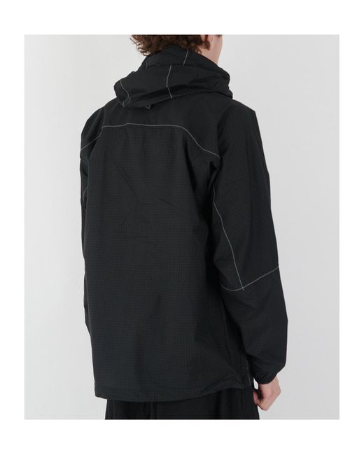 And Wander Black Breath Rip Hooded Jacket for men