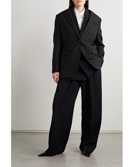 The Row Black Lapel Long-Sleeved Suit Coat