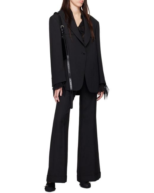 Acne Black Mid-Rise Flared Trousers