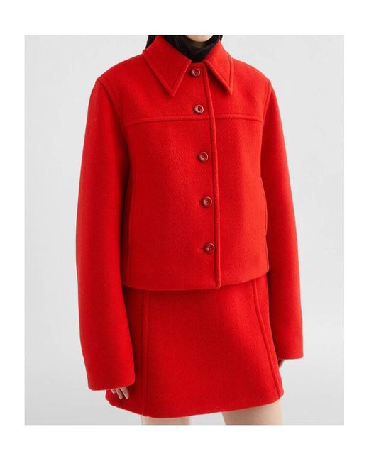 Jil Sander Red Wool Jacket