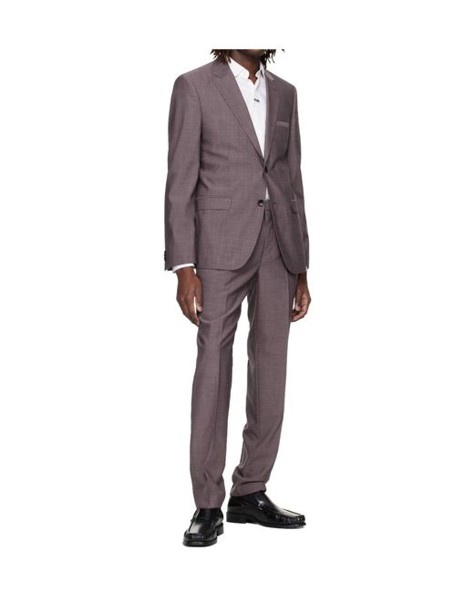Boss Purple Long-Sleeved Blazer And Two-Piece Suit for men