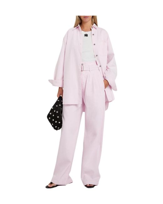 Agolde Pink Solid-Colour Denim Shirt