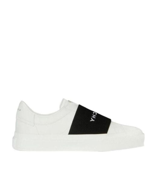 Givenchy White City Sport Logo Embroidered Sneakers for men