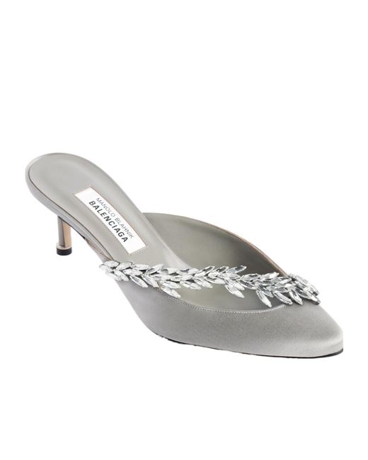 Balenciaga White Manolo Blahnik Mule