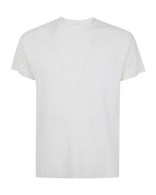 Aspesi White Round-Neck Short-Sleeve T-Shirt for men
