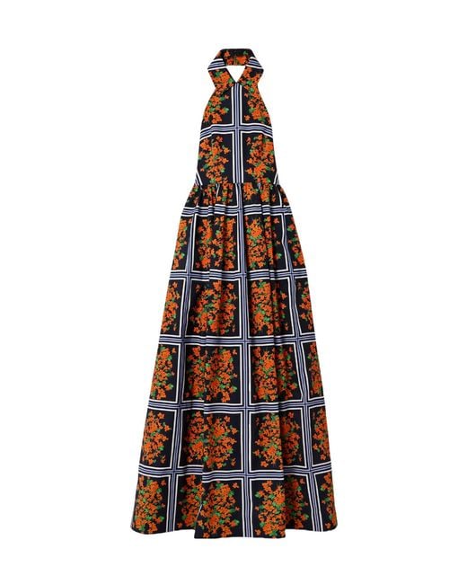 Carolina Herrera Red Printed Backless Dress
