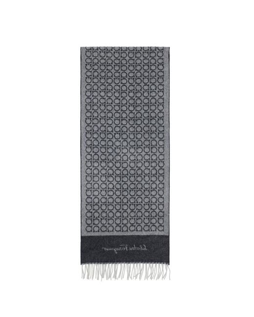Ferragamo Blue Logo Scarf