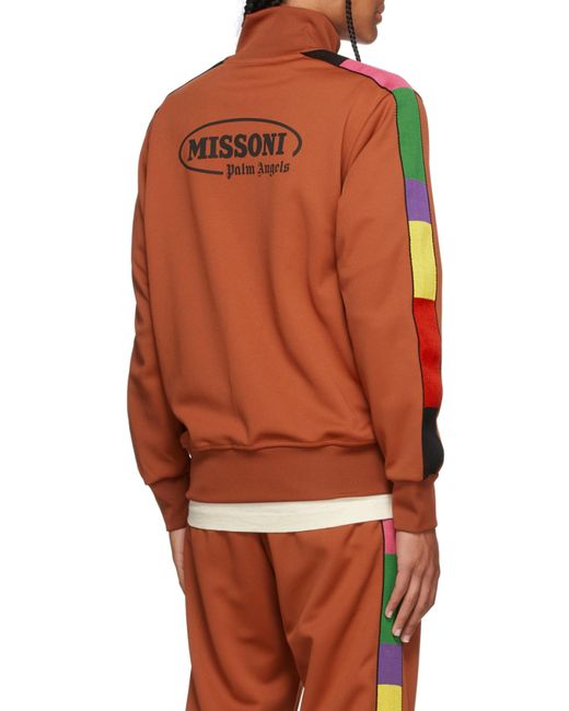 Palm Angels Red X Missoni Sport Logo Print Track Top for men